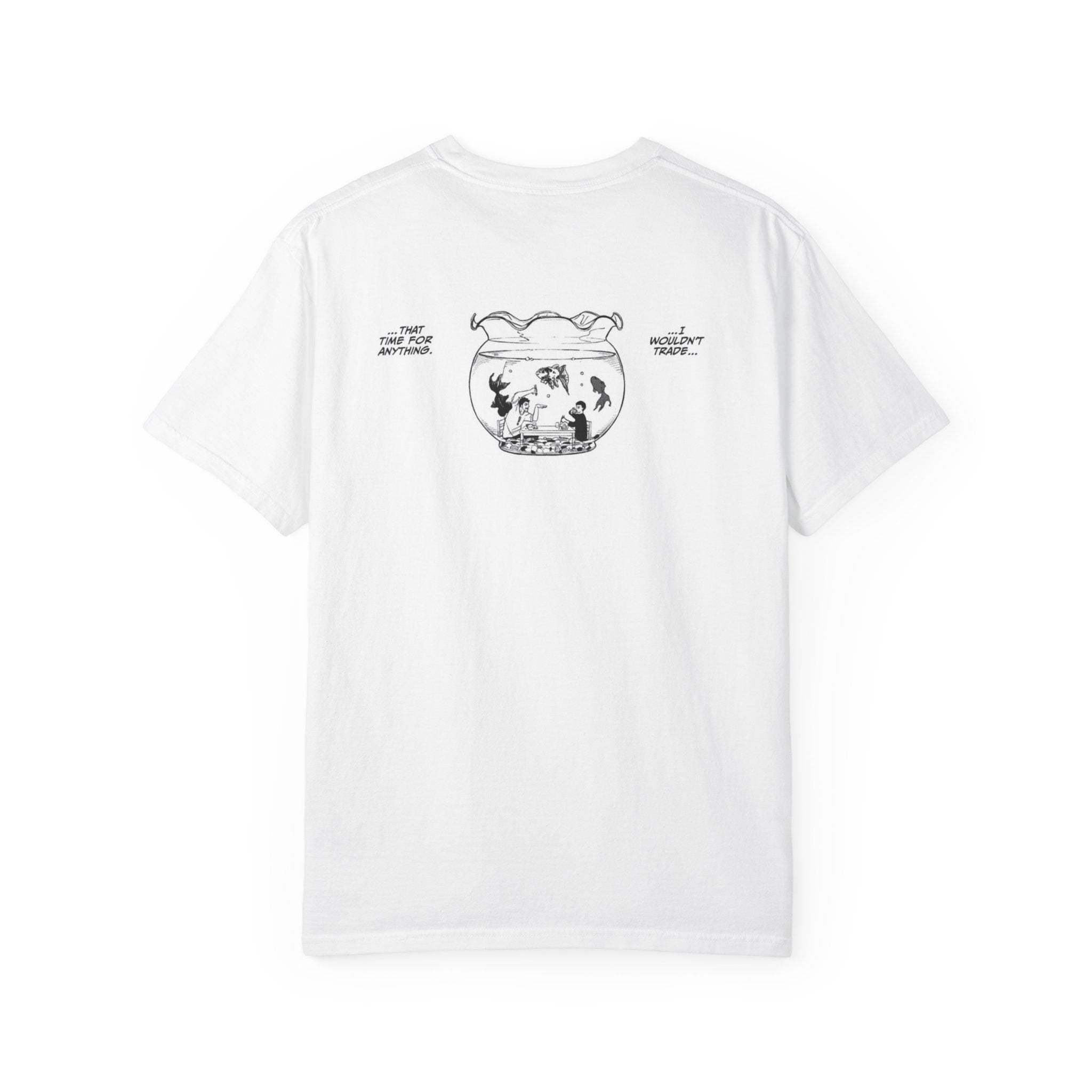 Koi Fish Illustration T-shirt | Black Ink Pond Art