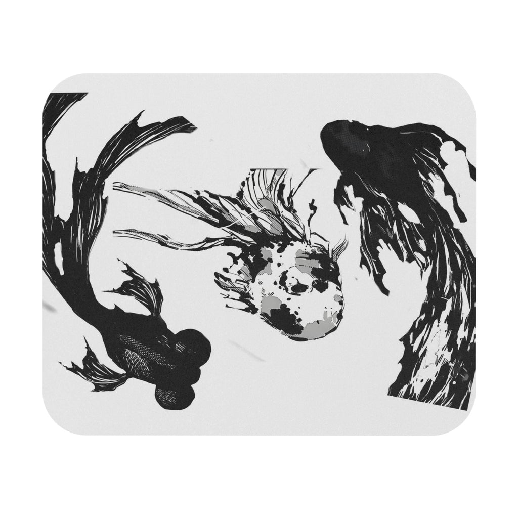 Black Ink Koi Fish Mouse Pad | Rectangle